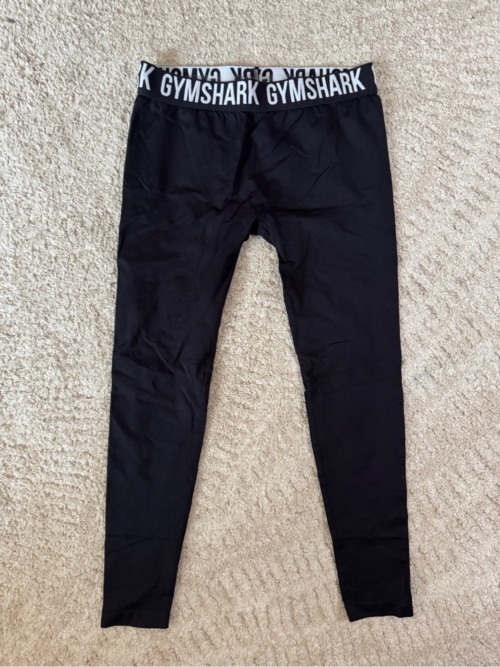 Gymshark black logo waistband leggings - like new!! Size M